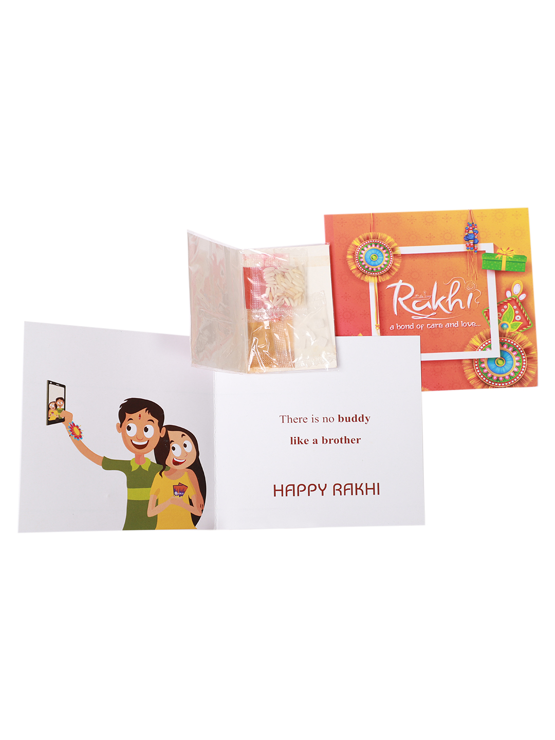 YouBella 2 Rakhi and 2 Greeting Card Combo for Brother (Multi-Colour) (YBRK_95)